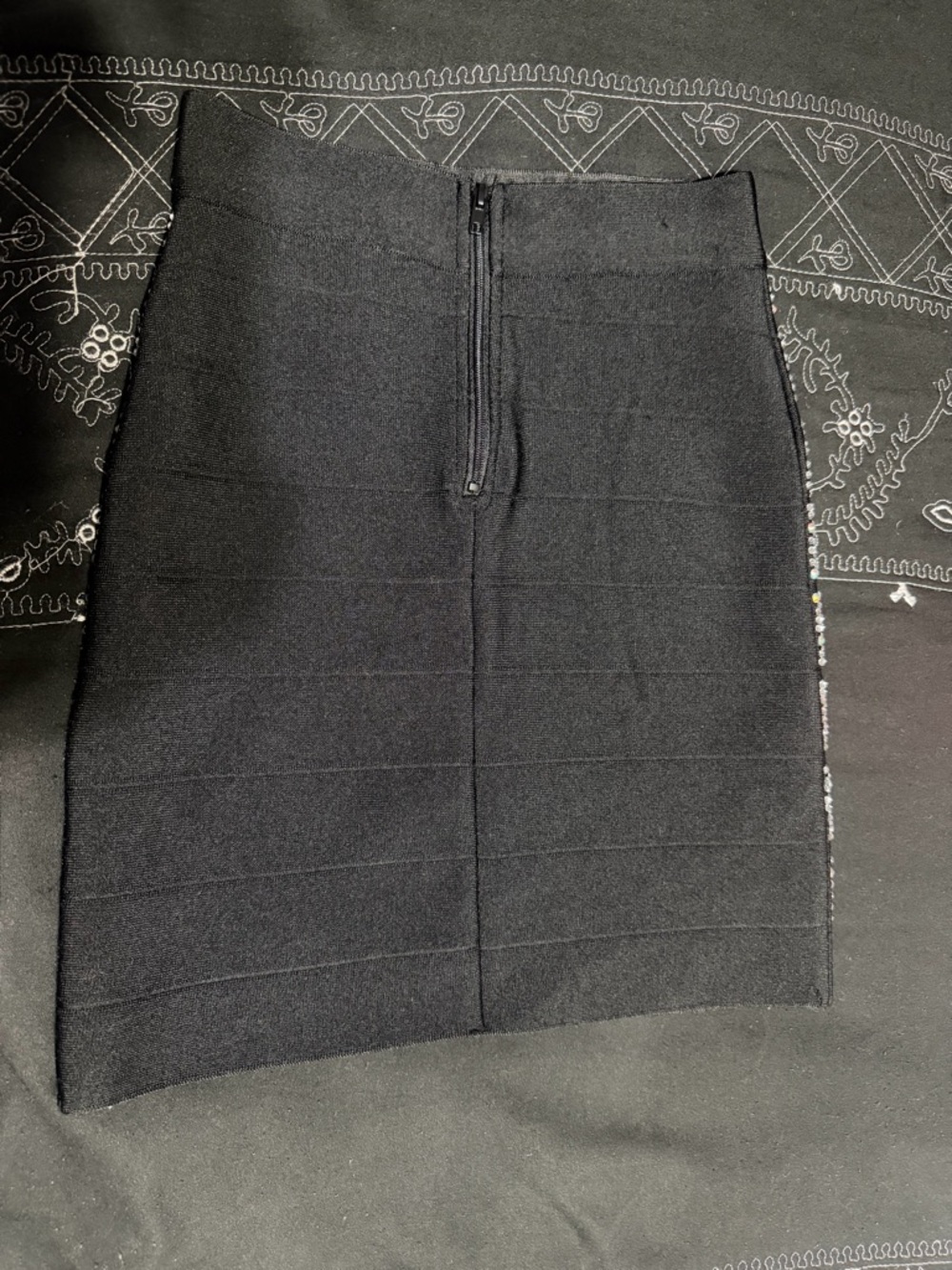 Black Rhinestone-Embellished Mini Skirt - Picture 4 of 4